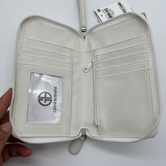 Giani Bernini White Softy Leather Tech Crossbody Bag - Picture 10 of 12